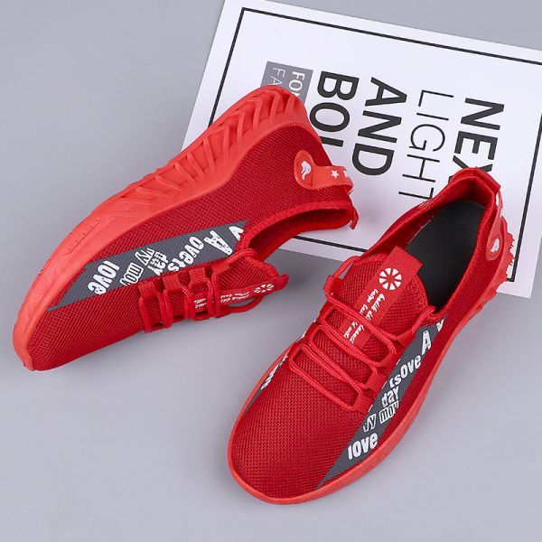  shoes [ s17 red 27cm] shoes stylish sneakers men's shoes red autumn low cut running fitness walking k-pop.. popular 