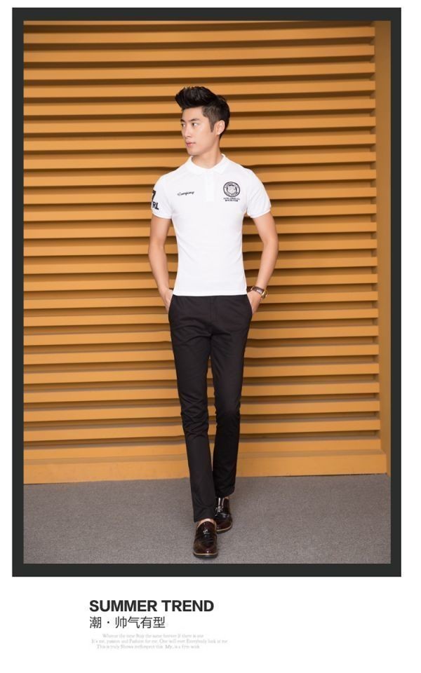 【XL 白】 刺繍 半袖 ポロシャツ メンズ ホワイト ゴルフウェア シャツ シンプル カジュアル 春 夏 2_画像7