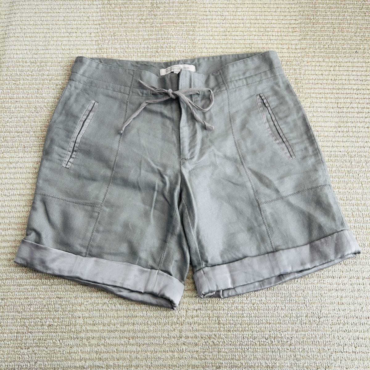 YT1196 BANANA REPUBLIC heritage collection バナナリパブリック ヘリテージコレクション リネンコットン ショートパンツ サイズ2 グレー_画像1