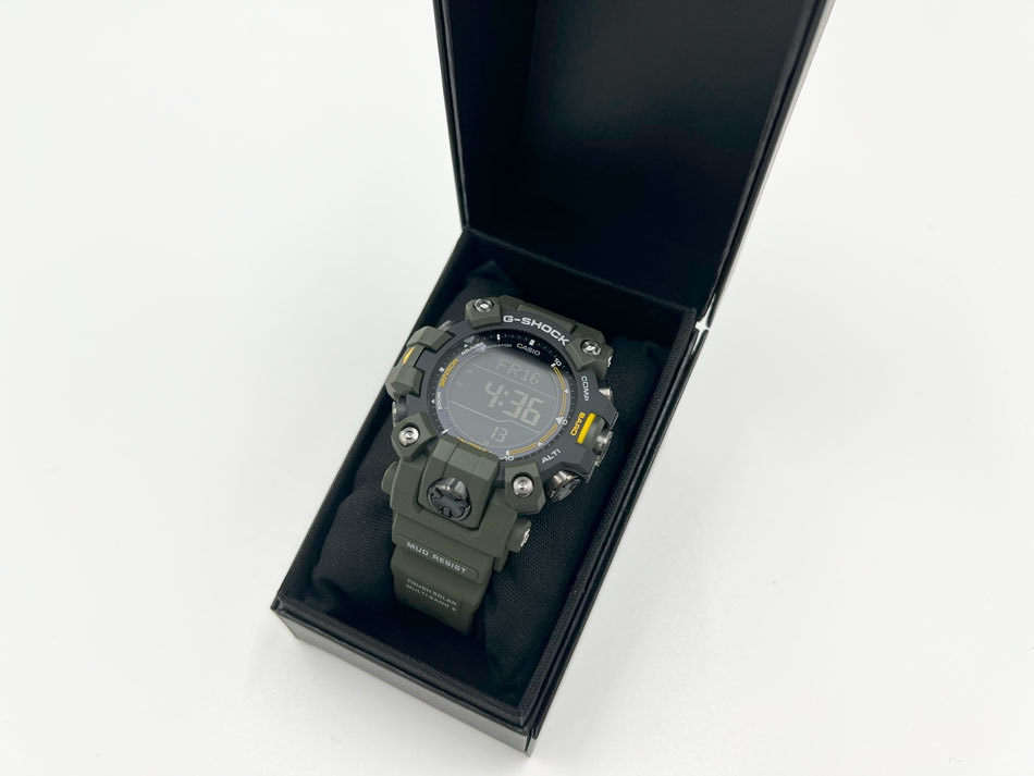 カシオ G-SHOCK Gショック MUDMAN マッドマン タフソーラー 電波 腕時計 メンズウォッチ カーキ GW-9500-3JF 新品同様_画像9
