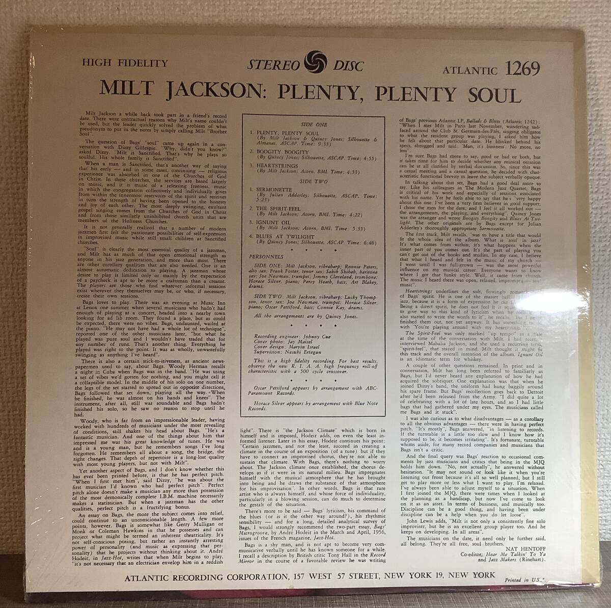 【送料込】【Early1970s US Reissue】Milt Jackson - Plenty, Plenty Soul LP Stereo_画像2