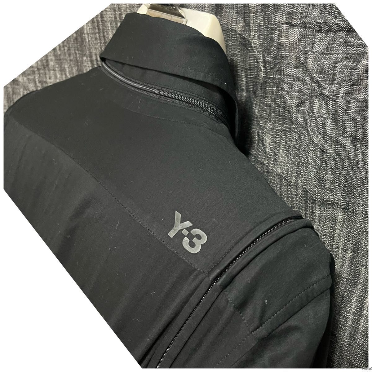 yohji yamamoto Y-3 ジップロングシャツ　ブラック　XS ロゴ