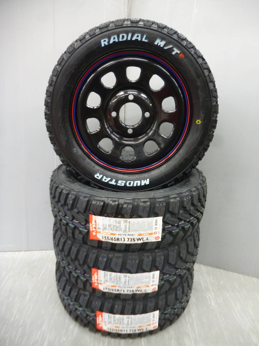 新品★デイトナ★マッドスターM/T★155/65R13セット★軽トラック・軽バン・ハイゼット・キャリー・エブリー・サンバー★Gの画像1