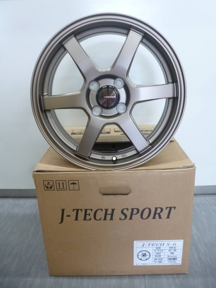 新品4本セット★J-ECH S6ブロンズ★16×6J+48★100-4Ｈ★ノート・フィット・インサイト・グレイス・アクア・ヤリス★G_画像1