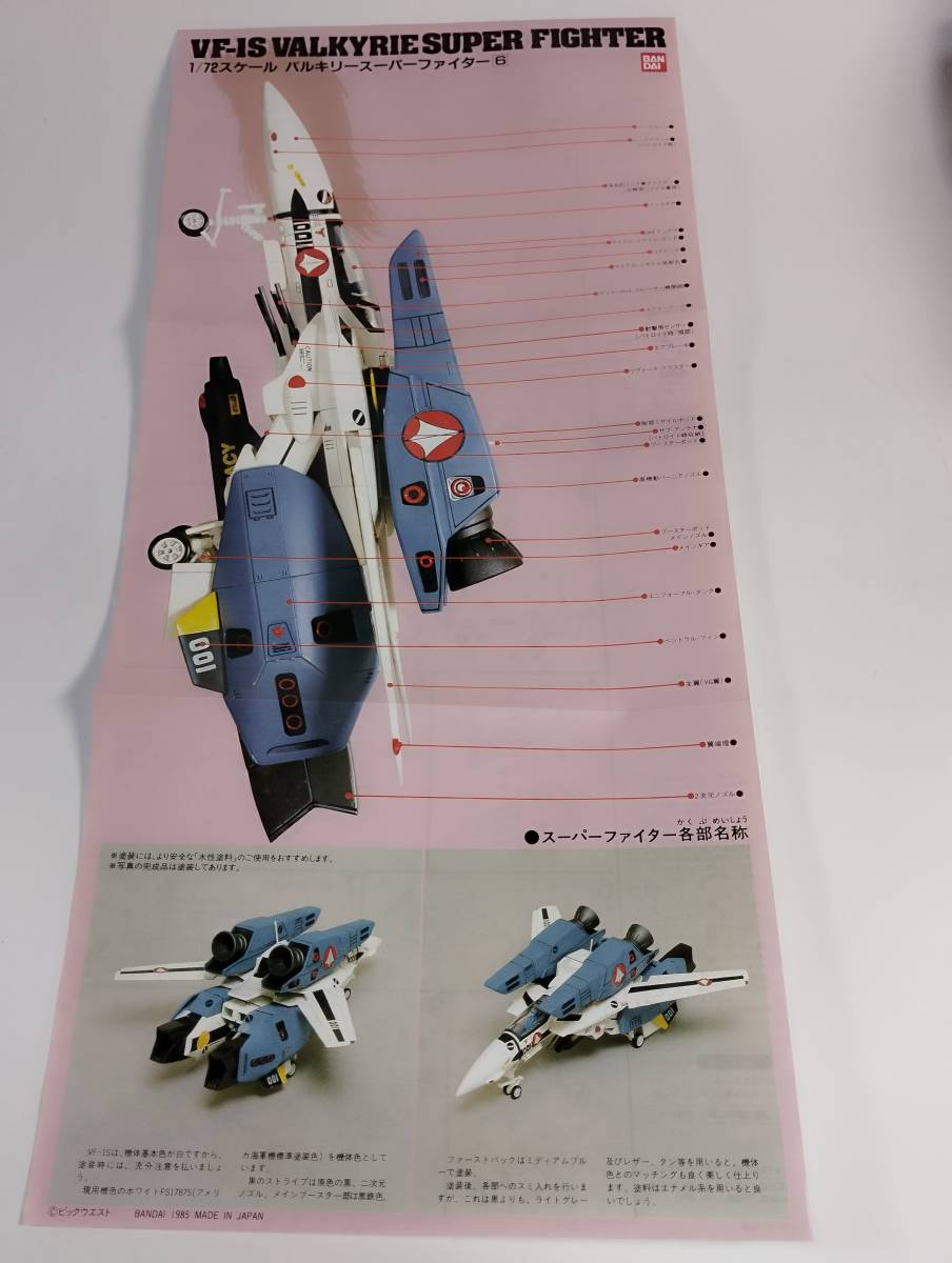 1/72 VF-1S bar drill -* super Fighter 15 anniversary commemoration limitation decal attaching Super Dimension Fortress Macross Bandai used not yet constructed plastic model rare out of print 