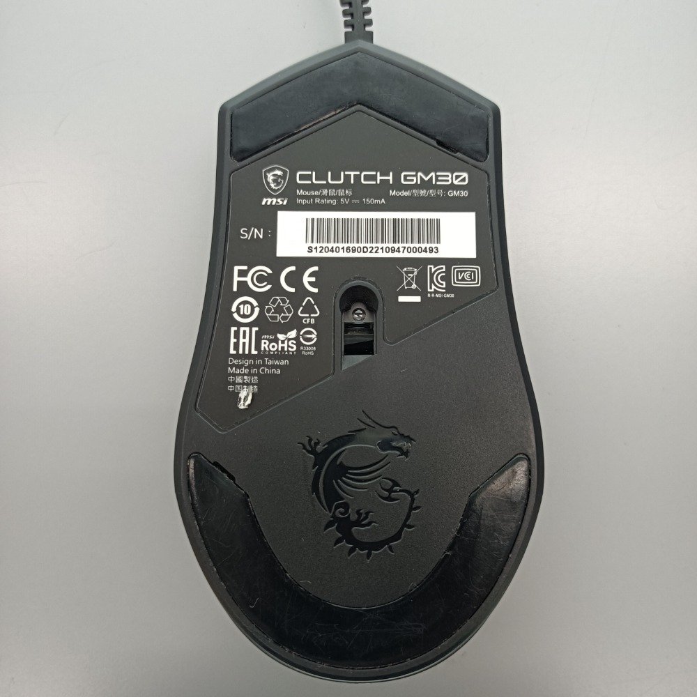 MSI エムエスアイ CLUTCH GM30 MS394 Gaming Mouse ゲーミング マウス 有線 光学式 DPI RGB LED ブラック 周辺機器 中古_画像6