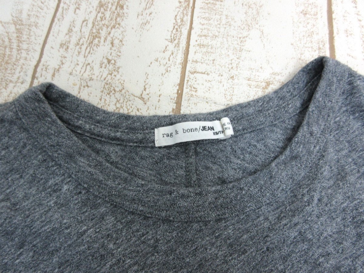 rag&bone/JEAN ラグアンドボーンジーン：MERCI 半袖Tシャツ ピマコットン グレー サイズXS/レディース/中古/USED_画像3