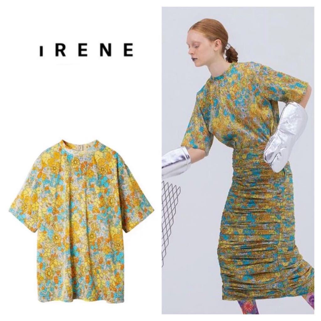 Irene アイレネ　Flower Tee フラワーt 36 花柄 半袖シャツ 定価28080円　LE CIEL BLEU 20210615_画像1