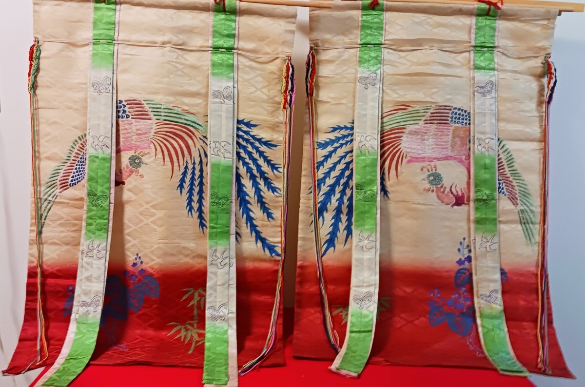 有職 鳳凰几帳 一対 江戸時代