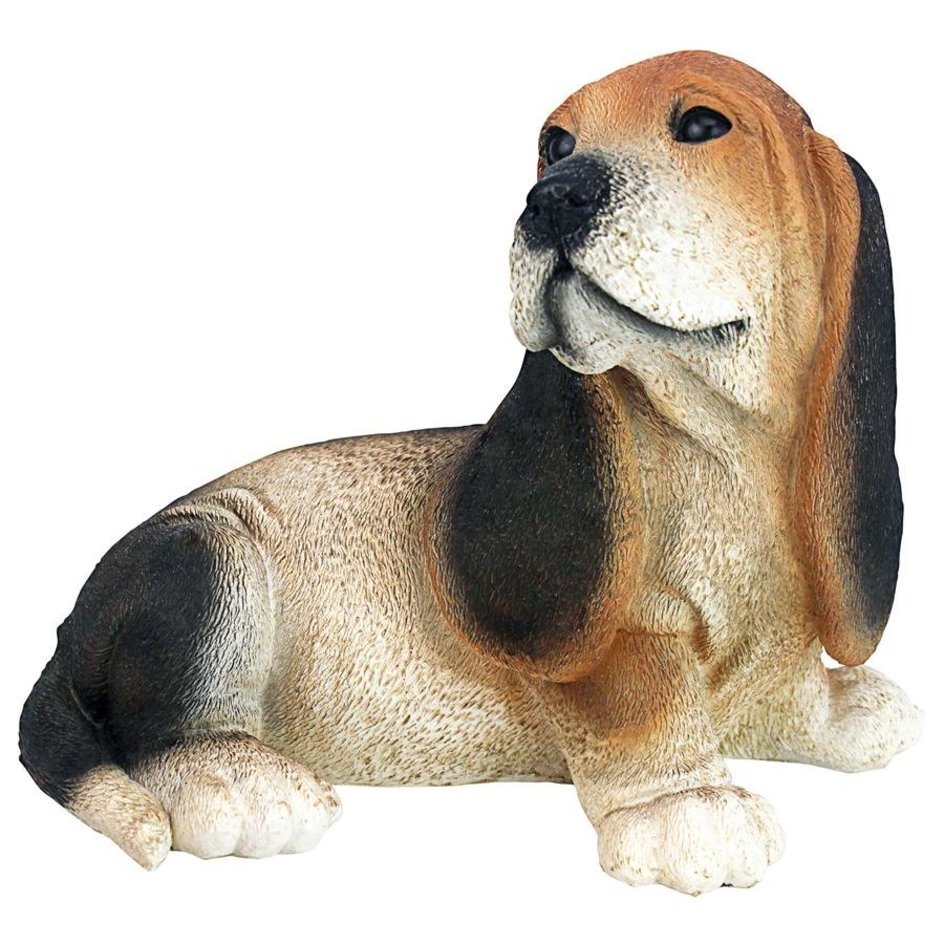 バセット ハウンド　子犬像 犬 像 インテリア置物屋外小犬彫像愛犬家フィギュアオブジェアウトドアガーデン花壇庭雑貨飾り白黒犬_画像3