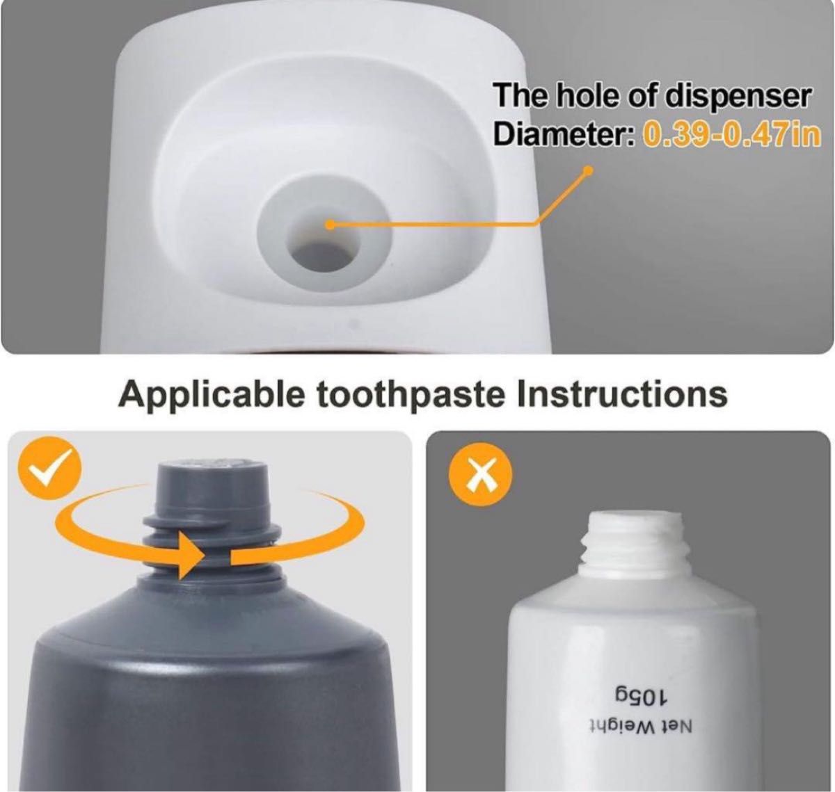 歯磨き粉ディスペンサー 自動歯磨き粉絞り器 (グレー)