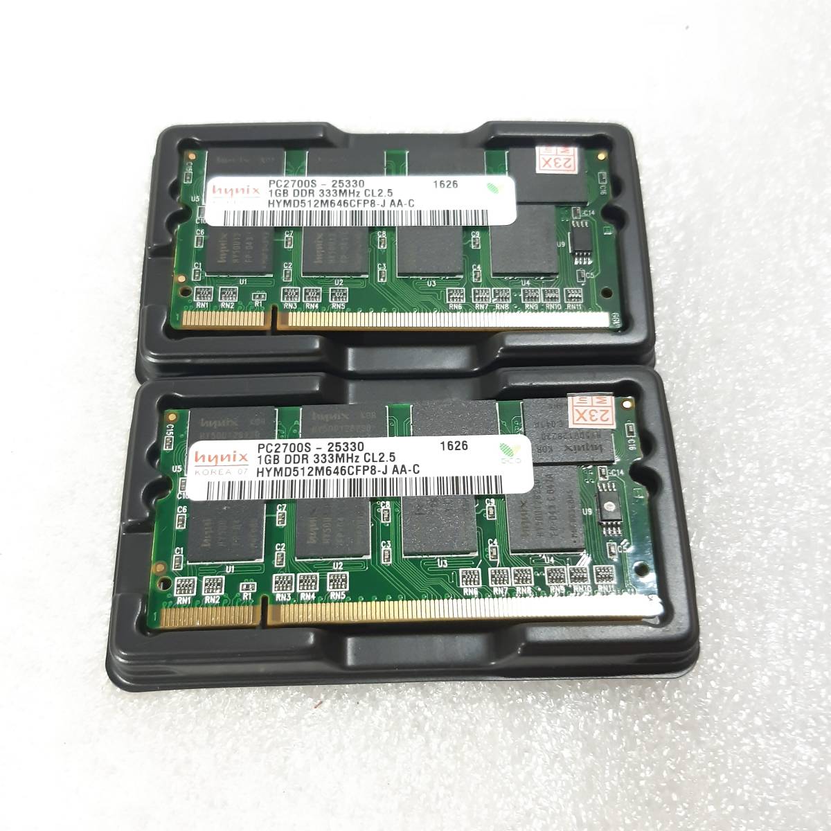 新品 Hynix ノートPC用メモリ PC1 PC2700 DDR1-333MHz 2GBメモリ(1GB×2枚) 送料無料_画像1