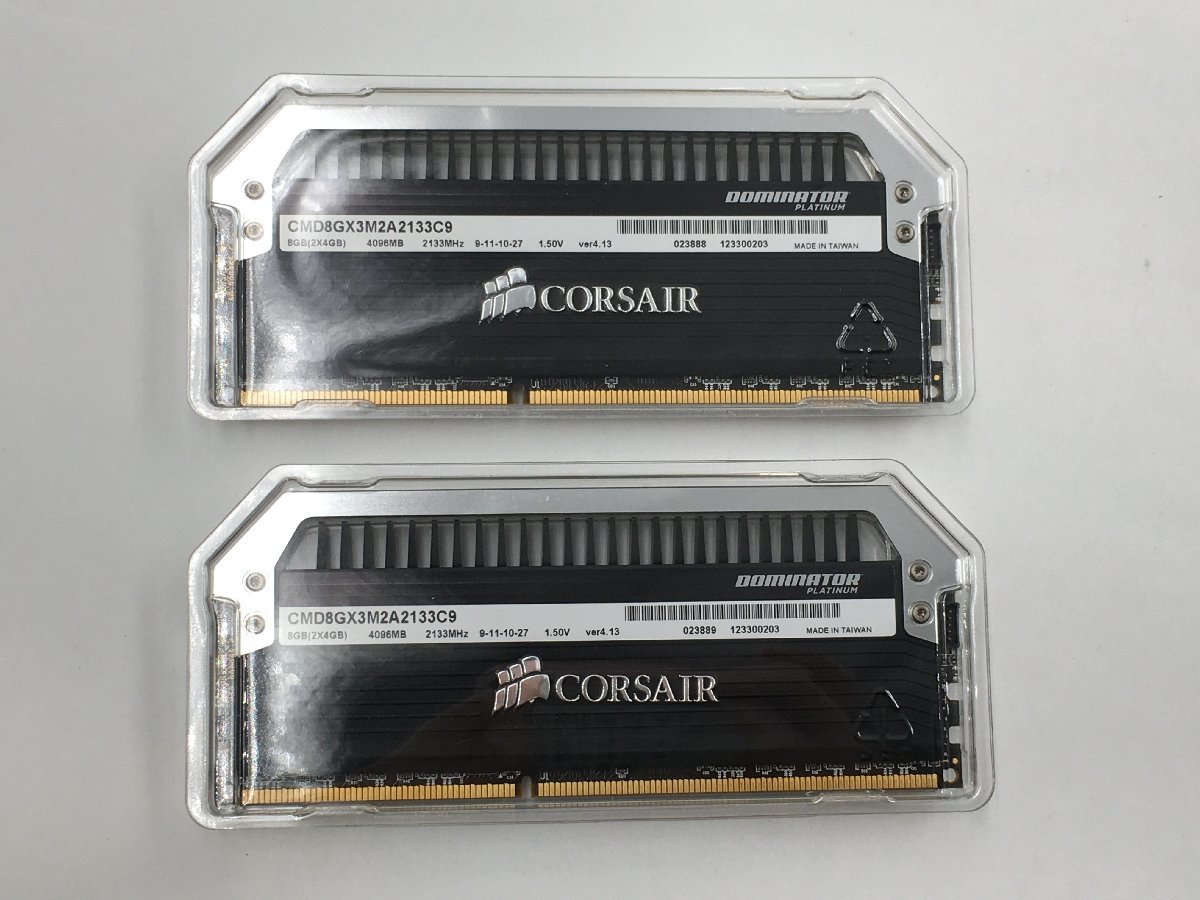 ♪▲【CORSAIR コルセア】DOMINATOR PLATINUM DDR3 4GB×2 8GB デスクトップ用メモリ CMD8GX3M2A2133C9 0221 17_画像3