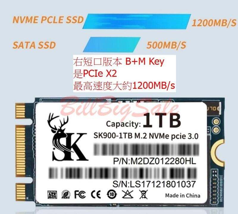 新品 WWANスロット 1TB (M.2 2242 NVMe SSD) Thinkpad X280 T480 P51 P52 Dell 3510 1T PCIe Gen3x2 内蔵SSD B+M Key 5ヶ年間保証 未使用の画像8