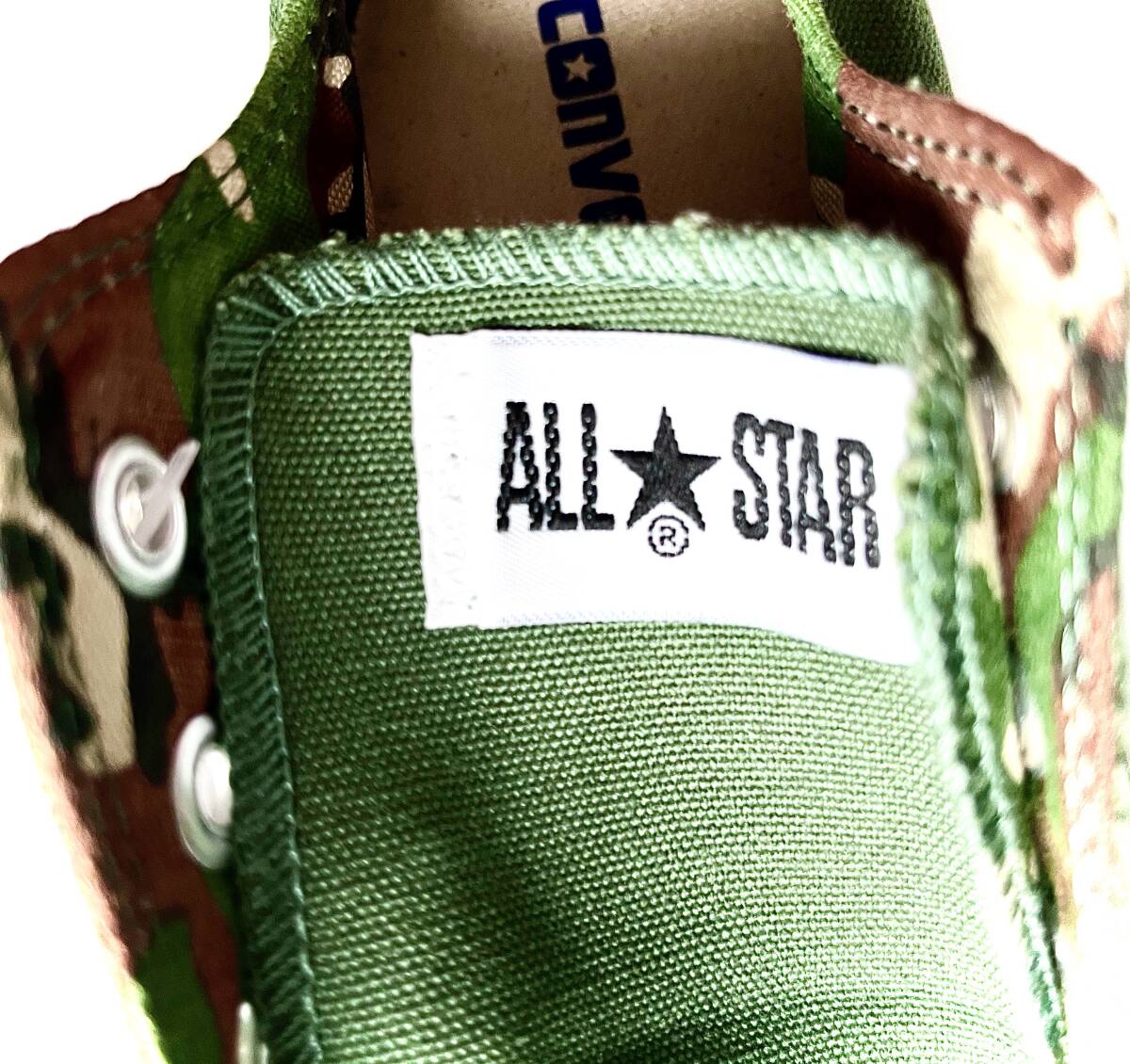 ■ CONVERSE ALL STAR コンバース オールスター グリーン キャンバス 内側迷彩 7.5 未使用_画像4