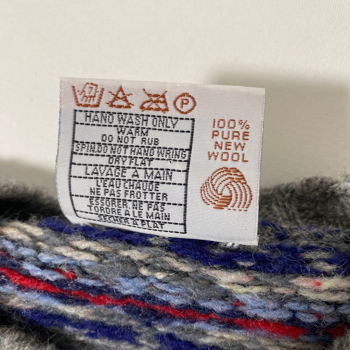 美品 スコットランド 製 ジャミーソンズ フェアアイル 柄 ウール ニット ベスト M JAMIESONS イギリス Shetland wool ビームス_画像6