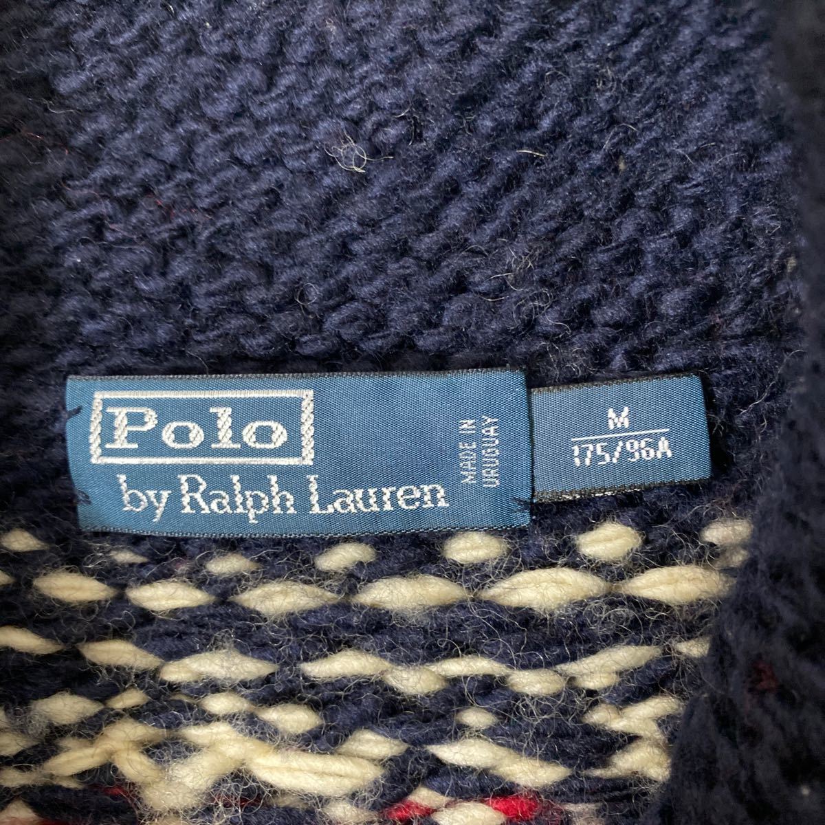 美品 名作 ポロ ラルフローレン 星条旗 ウール 厚手 カウチン セーター ジャケット M ニット polo Ralph Lauren_画像4