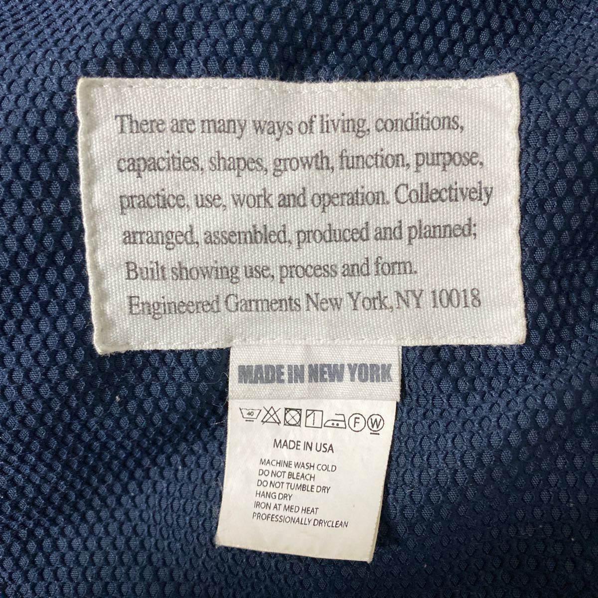 美品 Engineered Garments スタンドカラー カバーオール ジャケット M ポリエステル エンジニアードガーメンツ jacket poly メッシュ_画像9