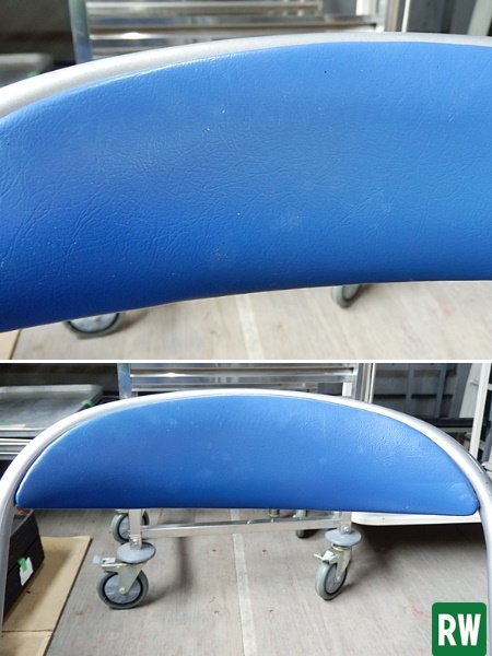 【2脚】 折りたたみパイプ椅子 コクヨ 青色 会議椅子 ミーティングチェア 業務椅子 パイプイス 折りたたみ [3-K197]_画像8