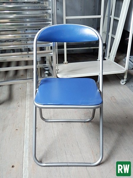 【2脚】 折りたたみパイプ椅子 コクヨ 青色 会議椅子 ミーティングチェア 業務椅子 パイプイス 折りたたみ [3-K197]_画像3