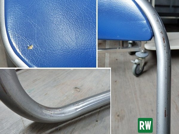 【2脚】 折りたたみパイプ椅子 コクヨ 青色 会議椅子 ミーティングチェア 業務椅子 パイプイス 折りたたみ [3-K197]_画像9