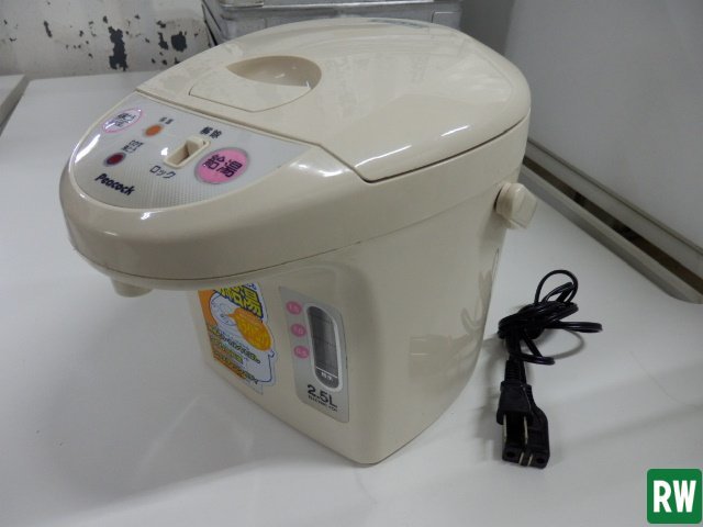 電気ポット 電動給湯ポット 魔法瓶 ピーコック WKK-25 容量2.5L 100V W230×D300×H230mm 家電 湯沸し器 保温 [2]の画像1