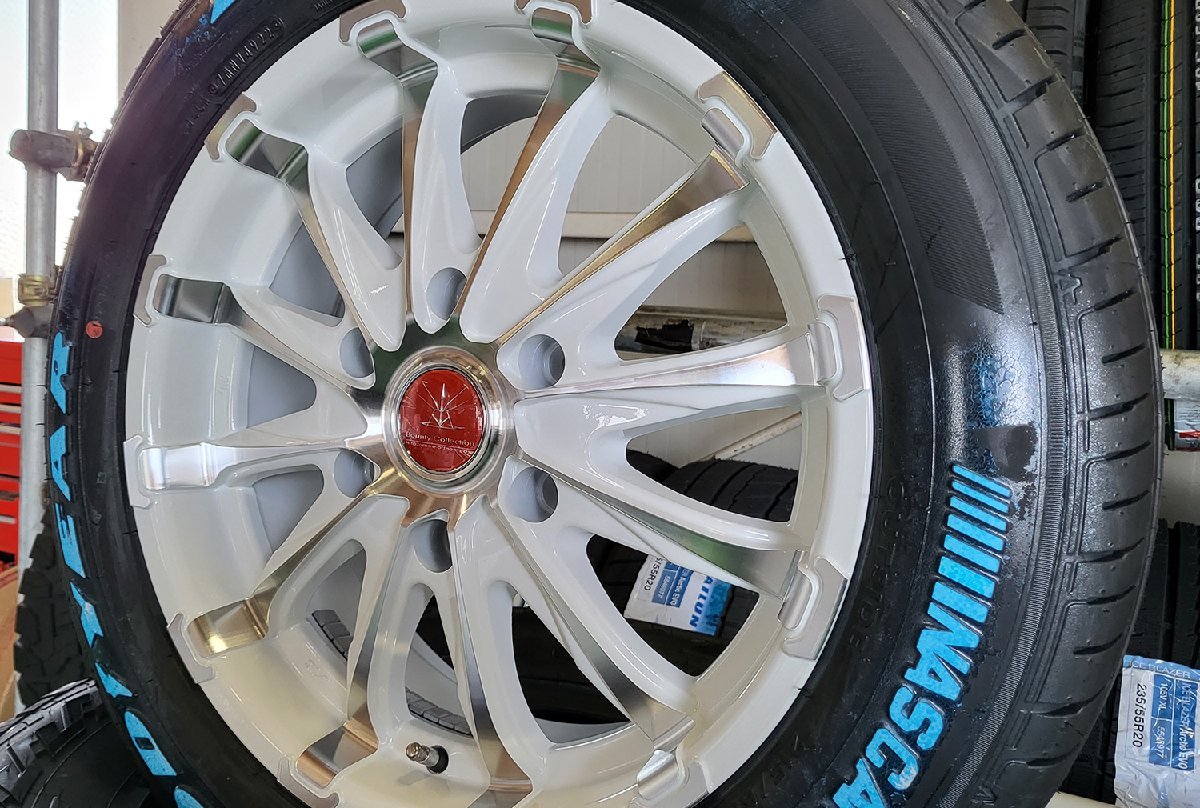 ハイエース200系 ホイールセット 新品4本セット 215/60R17 グッドイヤー ナスカー ホワイトレター BD12 17インチ_画像7