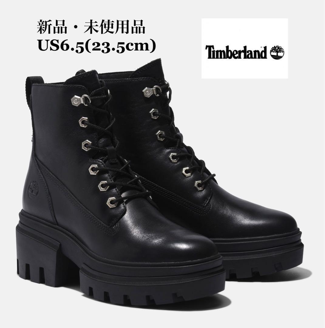 Timberland ティンバーランド EVERLEIGH 6 INCH LACE UP BOOT エヴァーリー 6インチ レースアップブーツ ブラック 厚底 23.5cm