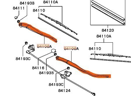 【未使用 希少】純正 三菱 フロント ワイパー アーム ランサー エボ ランエボ4 5 6 CN9A CP9A MITSUBISHI LANCER EVO WINDSHIELD WIPER ARM_画像2