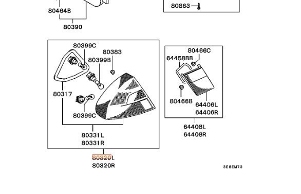 【超希少 未使用 純正】三菱 テールランプ テールライト テールレンズ 左 ランサー エボ 4 CN9A MITSUBISHI LANCER EVO Tail light Left_画像2