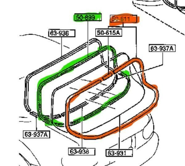 ★超希少 未使用 純正 マツダ リア ガラス ウィンドウ モール ディング ダム セット ユーノス ロードスター NA6CE NA8C Mazda MX-5 Miata_画像2