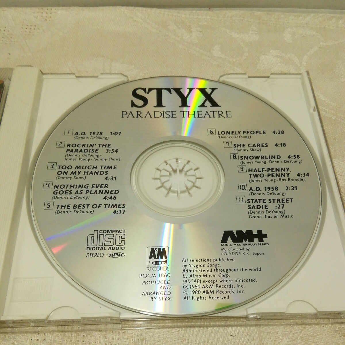 g_t T004 CD “ポリドール　CD 洋楽　「STYX パラダイスシアター」ケース付き“_画像4