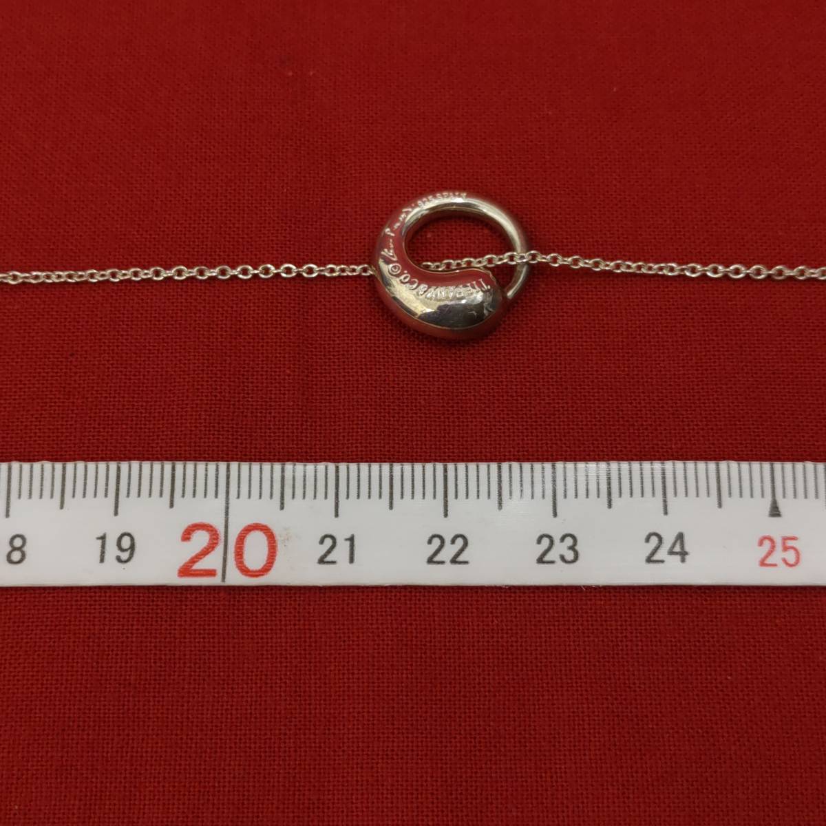 【5383】★ TIFFANY&Co. ティファニー 925刻印 エターナルサークル ネックレス ★ エレサペレッティ SV925 保存袋 / 箱付き ★ 中古品_画像5