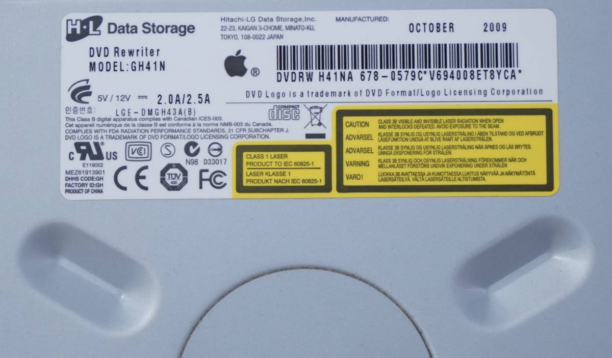 Apple純正 Early2009MacPro HL-DT-ST DVD-RW GH41Nの画像2