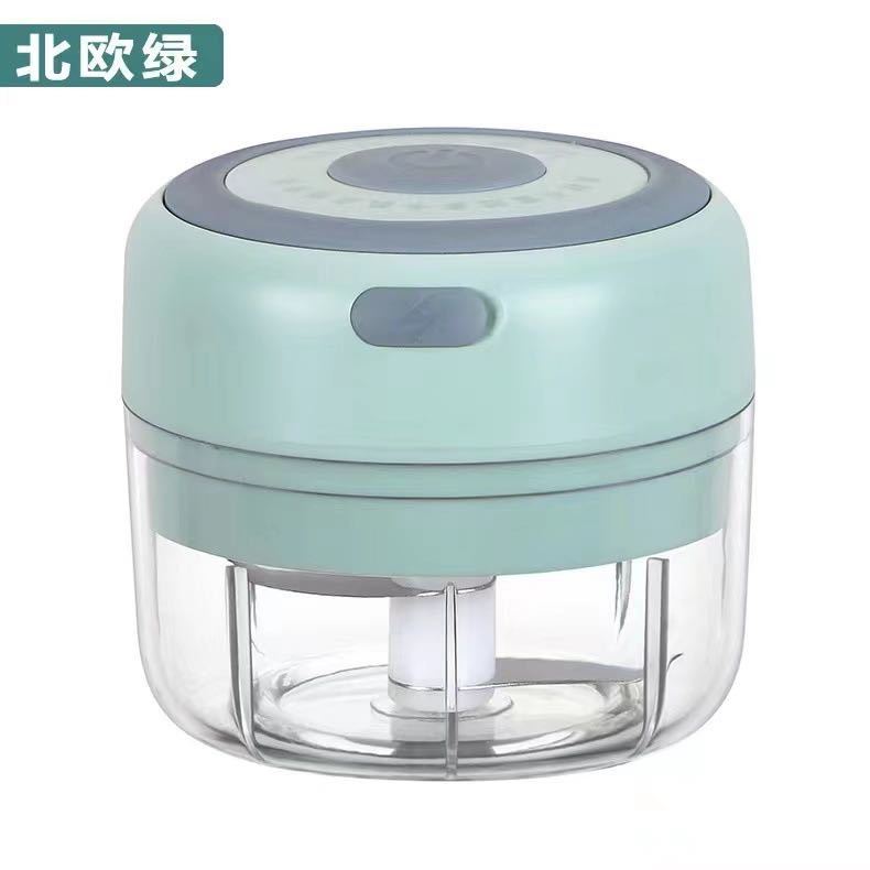  Mini electric kla car - garlic aperture stop raw . meat vegetable fruit ... cut . vessel USB rechargeable food processor flushing ..( green 100ML)