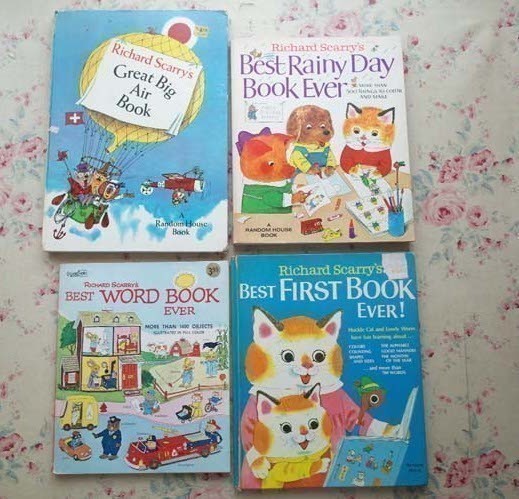 41473/洋書絵本 リチャード・スケアリー 4冊セット Richard Scarry 1960-1970年代発行 Best Word Book Best Rainy Day Book Ever_画像1