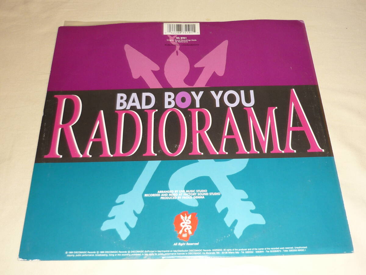 Eurobeat・Hi NRG ～ Radiorama / Bad Boy You ～ Italy / 1989年 / Radiorama Productions RA 89.01_画像2