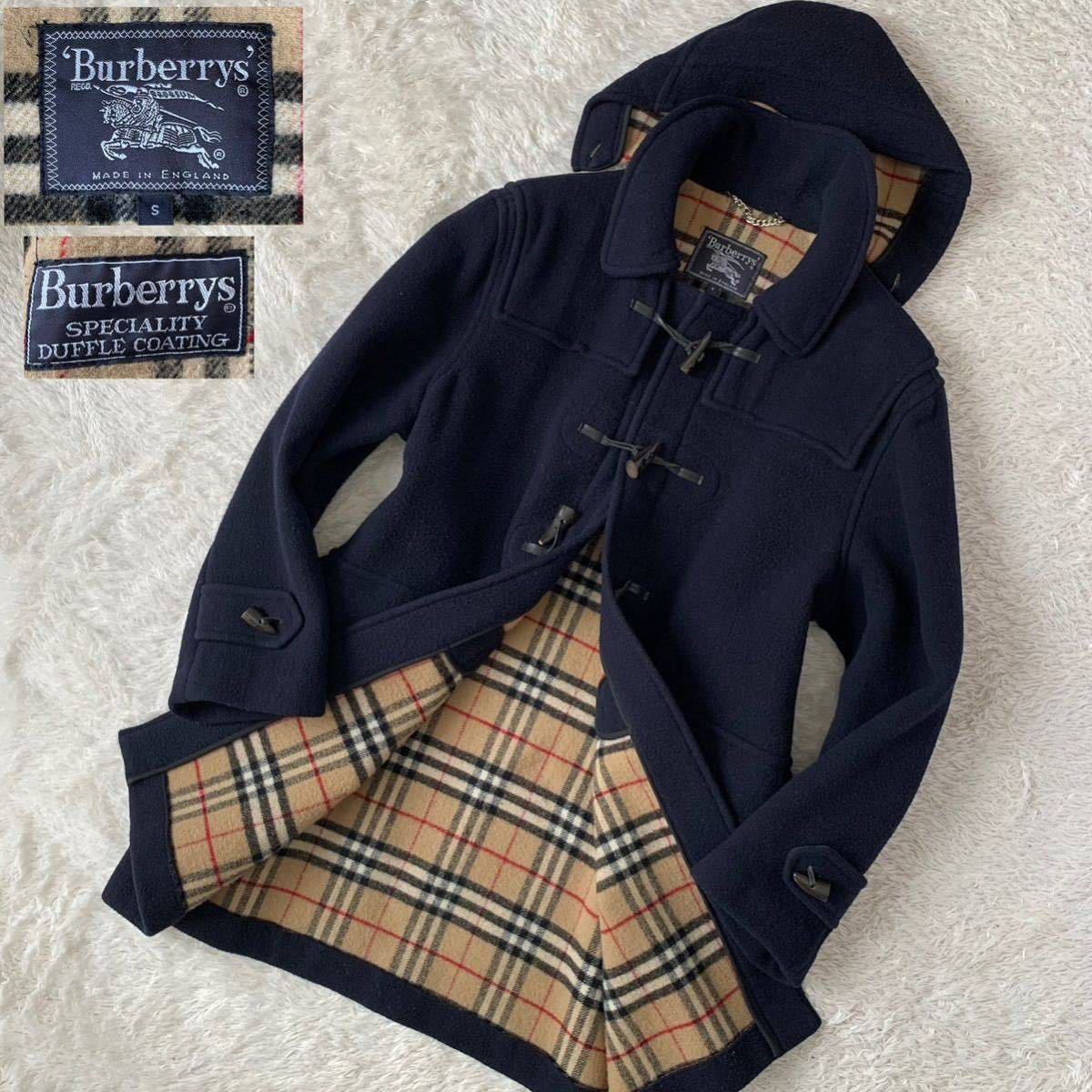 15万超 最高級 ネイビー バーバリー ダッフルコート 英国製 М相当 ノバチェック BURBERRY スペシャリティダッフル アウター ブルゾン_画像10