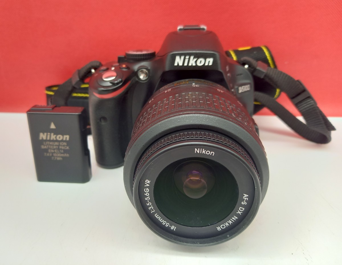 ■ Nikon D5100 デジタル一眼レフカメラ ボディ AF-S NIKKOR 18-55mm F3.5-5.6G DX VR レンズ 動作確認済 シャッターOK バッテリー ニコン_画像1