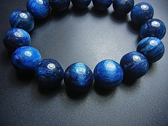 高級天然貴石JFV2613　カイャナイト　超極上級美品 藍青色 14.5mmキャッツアイ有お勧め_画像2
