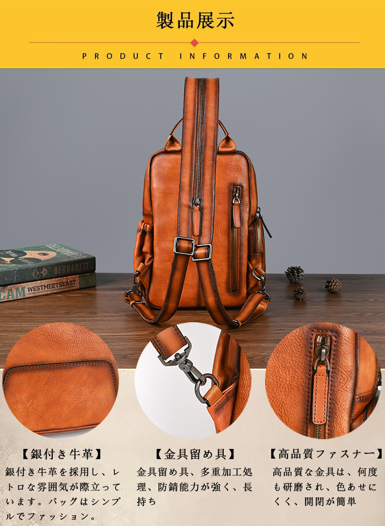 ボディーバッグ 手提げ 3WAY ショルダーバッグ 斜め掛けバッグ ビジネスバッグ おすすめ 本革 メンズ レザー リュックサック おしゃれ _画像4