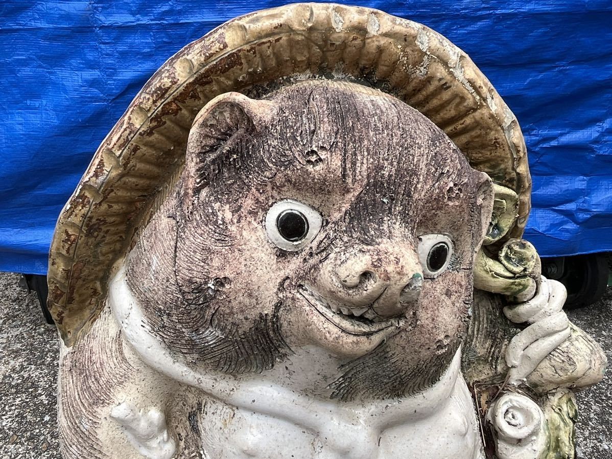 ☆白たぬき 置物 白狸 陶器 焼物 縁起物 タヌキ オブジェ ☆白たぬき 置物 白狸 陶器 焼物 縁起物 タヌキ オブジェ