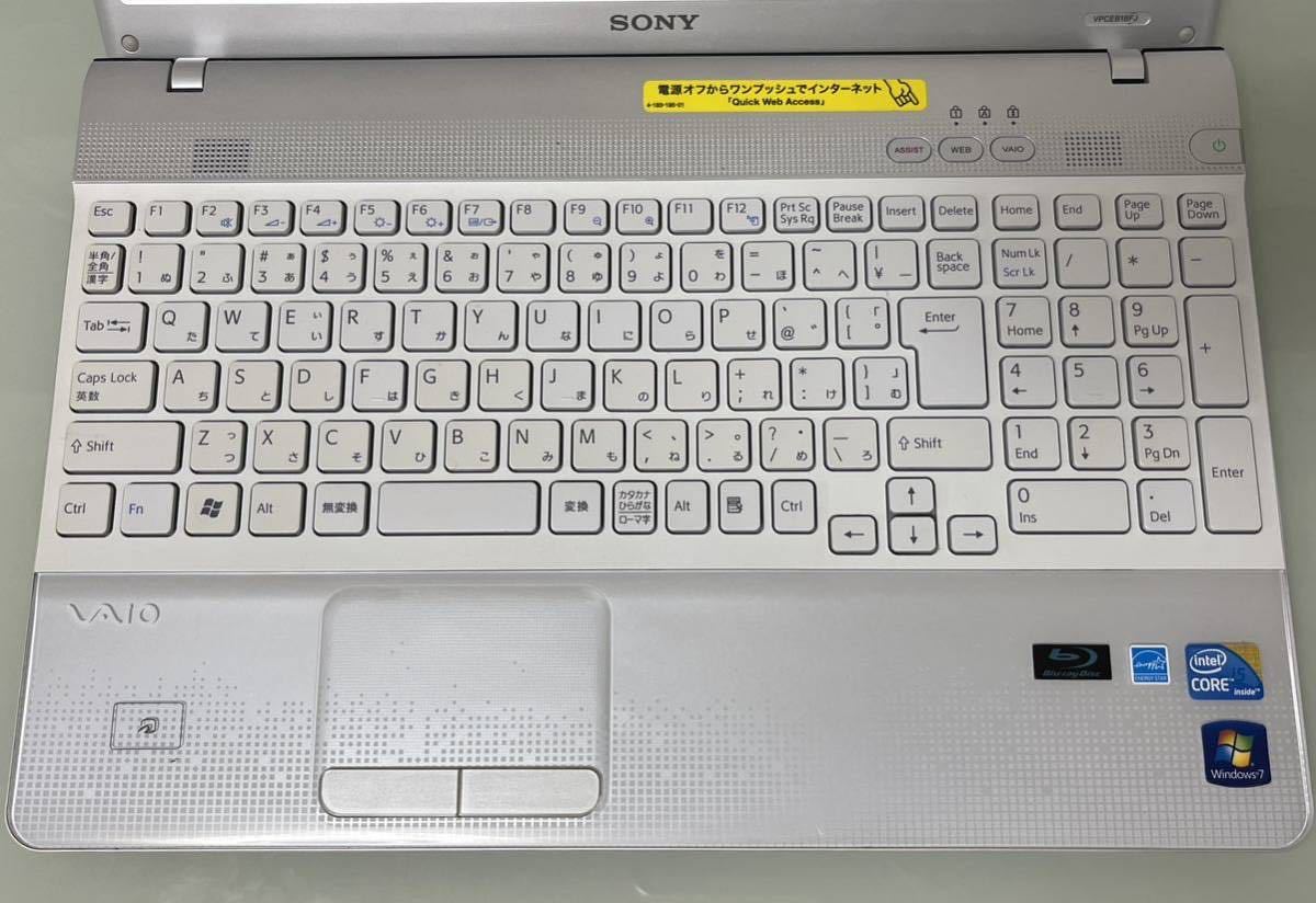 【SONY】 VAIO Eシリーズ(VPCE1318FJ) BDドライブ！動作品！_画像9