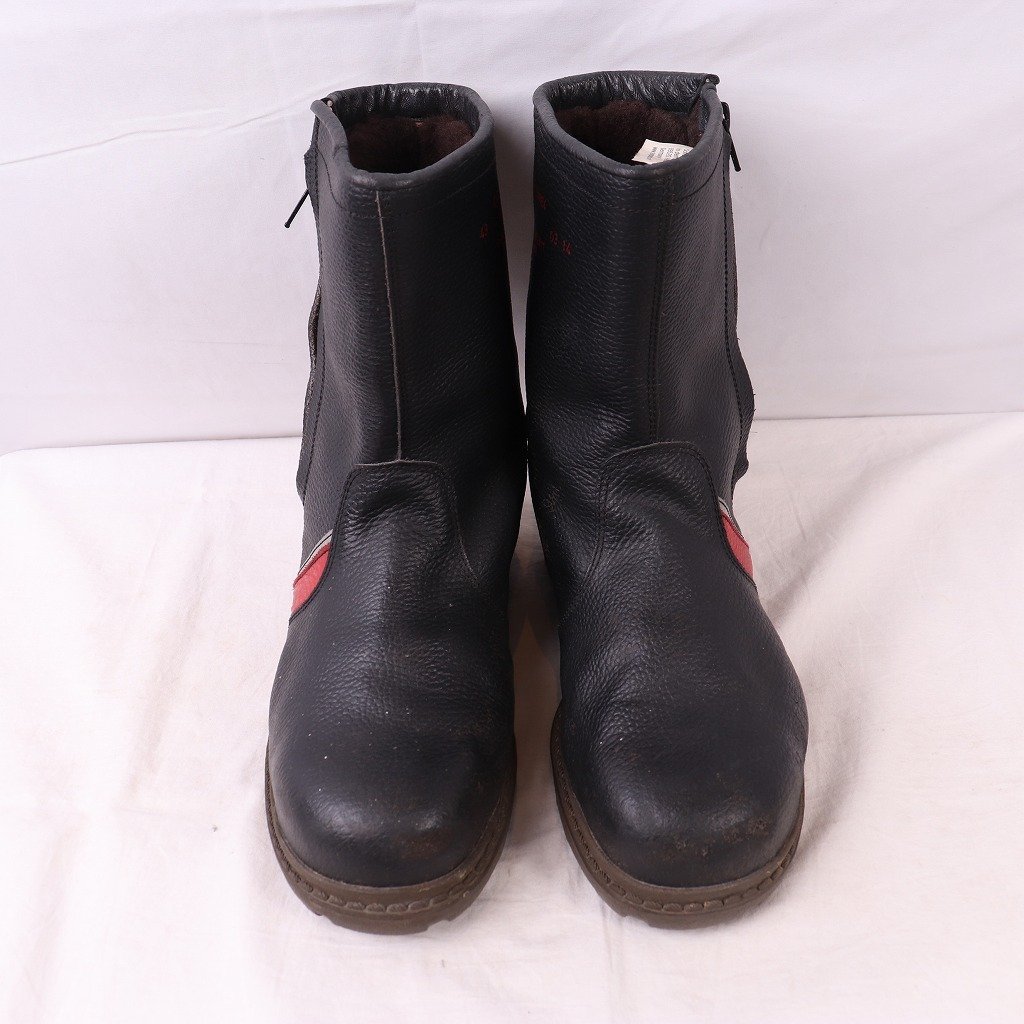 TEMPEX leather boots 43 / 27.5cm rank steel tu black meat thickness leather bike boots inside boa engineer black men's old clothes used eb1184