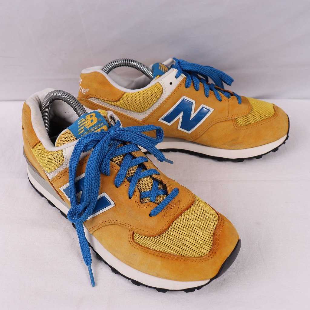 574 ニューバランス 25.5cm/new balance 黄色 イエロー 青 ブルー 白 ホワイト 中古 古着 スニーカーメンズ スニーカー yy2871_画像6