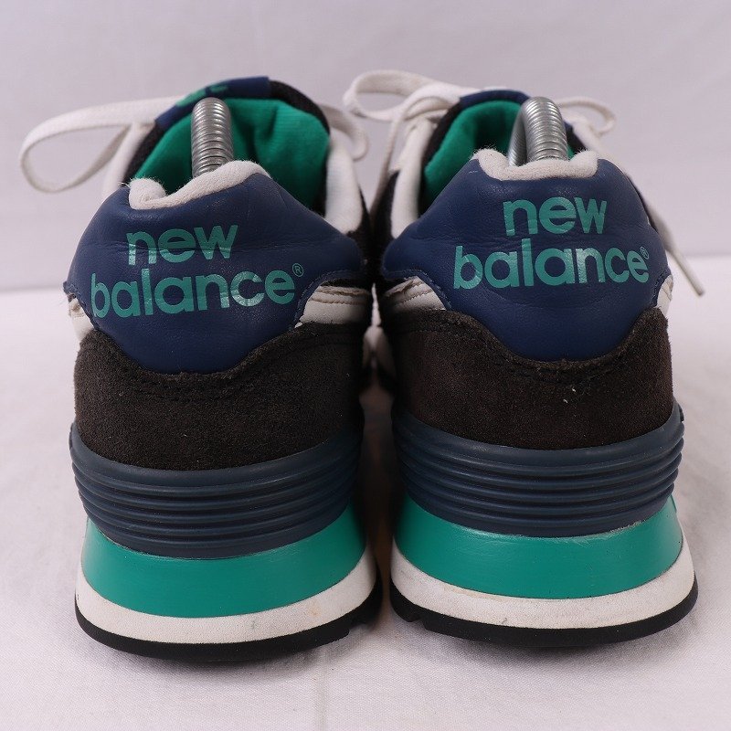 574 ニューバランス 27.0cm/new balance 黒 ブラック 紺 緑 白 中古 古着 スニーカー メンズ yy8737_画像2