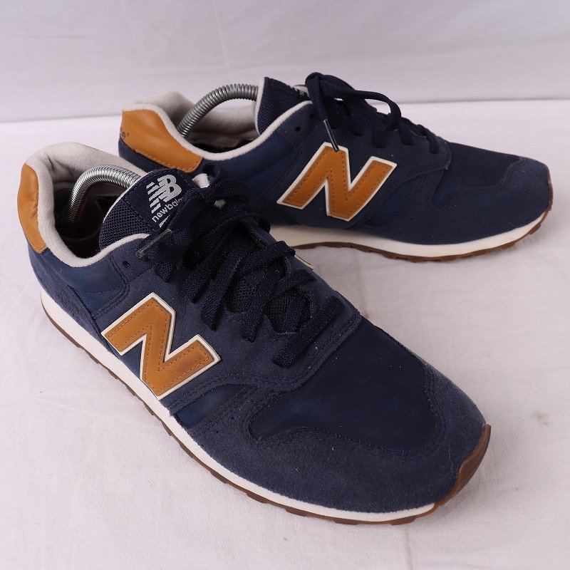 373 ニューバランス 28.0cm/new balance 紺 ネイビー キャメル 白 中古 古着 スニーカー メンズ yy8767_画像6