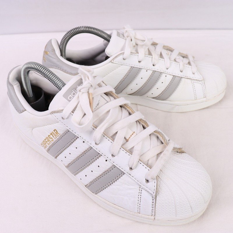 SUPERSTAR 24.5cm/adidas super Star Adidas sneakers white white gray used old clothes lady's ad4803