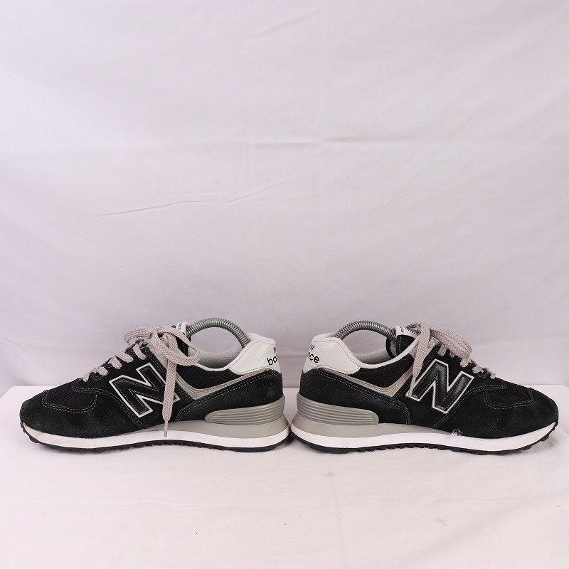 574 ニューバランス 25.0cm/new balance 黒 ブラック グレー 中古 古着 スニーカー メンズ レディース yy8883_画像5