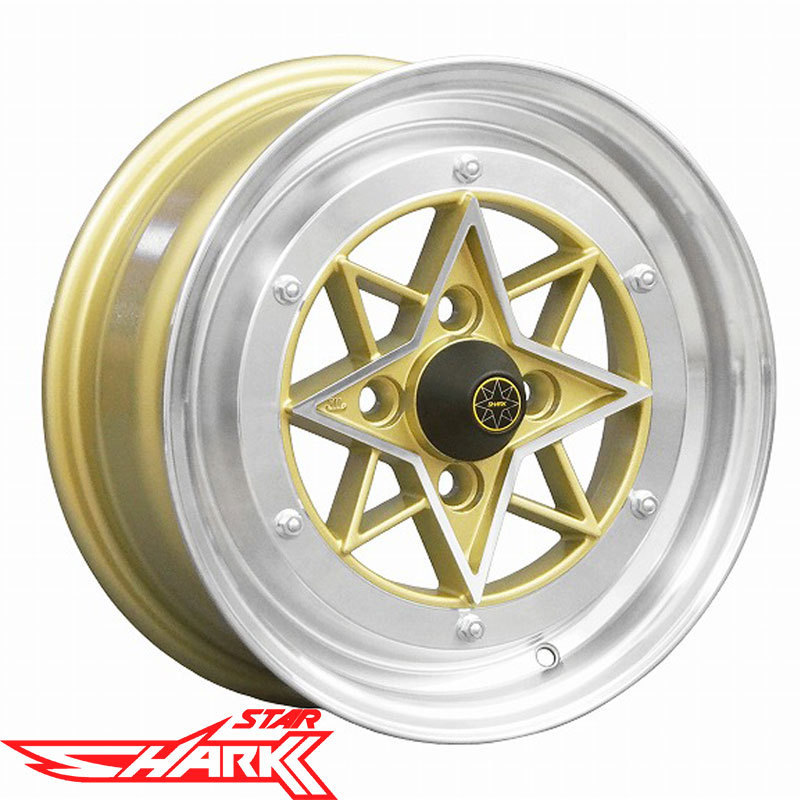 軽用 スターシャーク +38 1460 14インチ 6J 100-4H GOLD KENDA KR23 155/55R14 ホイール/タイヤ4本セット 復刻版 STAR SHARK_画像3